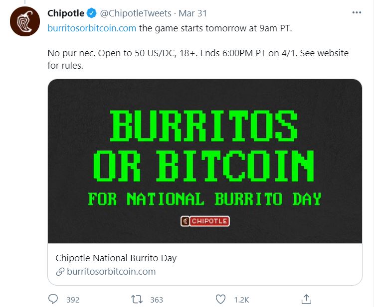 Chipotle Blockchain Campaign