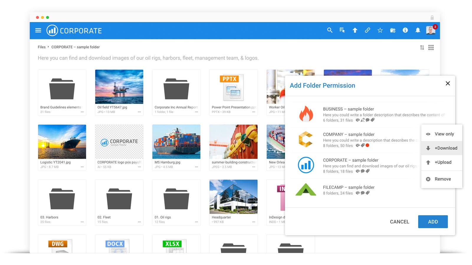 digital asset management software - share files and folders