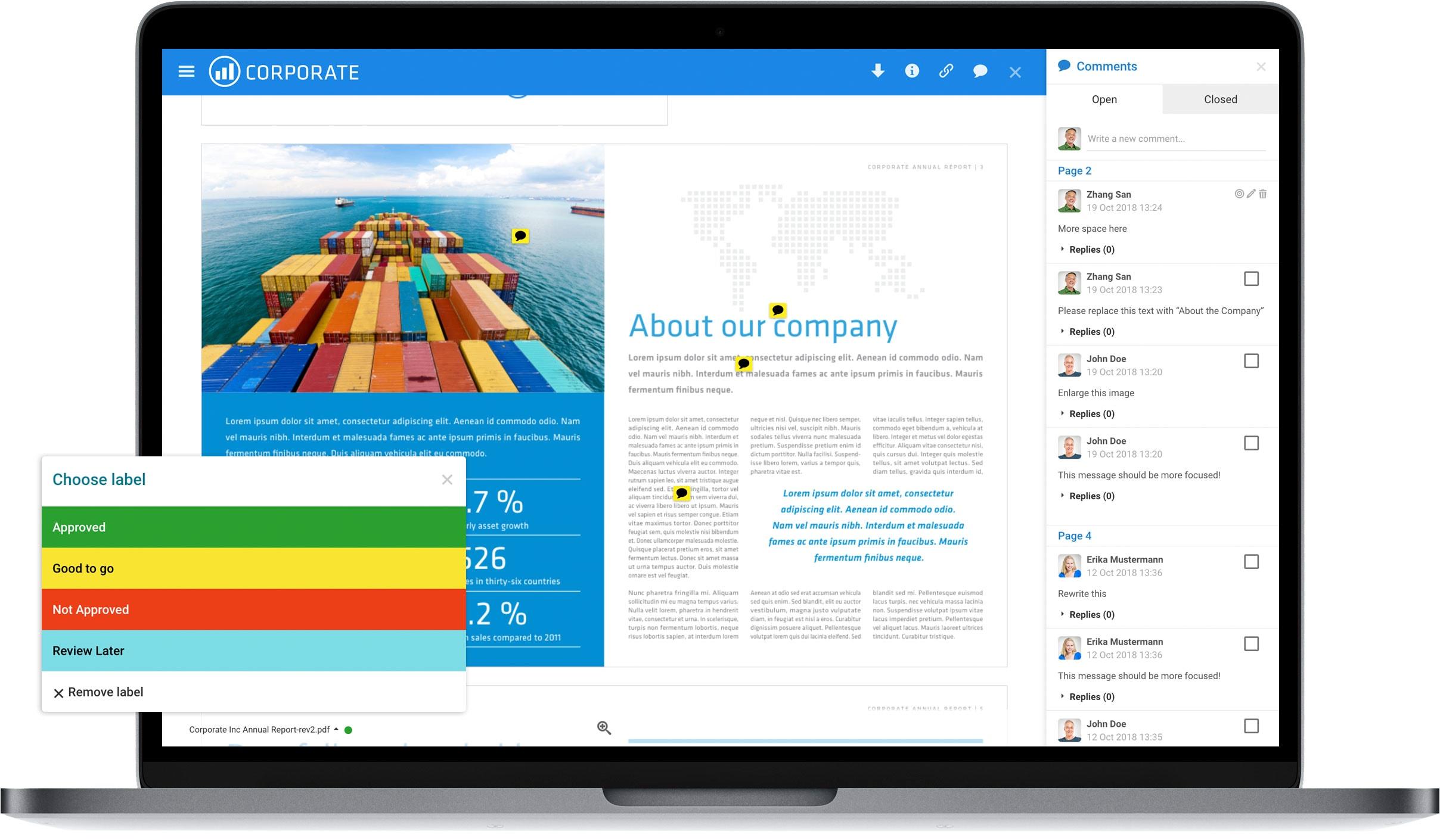 Filecamp commenting and review system