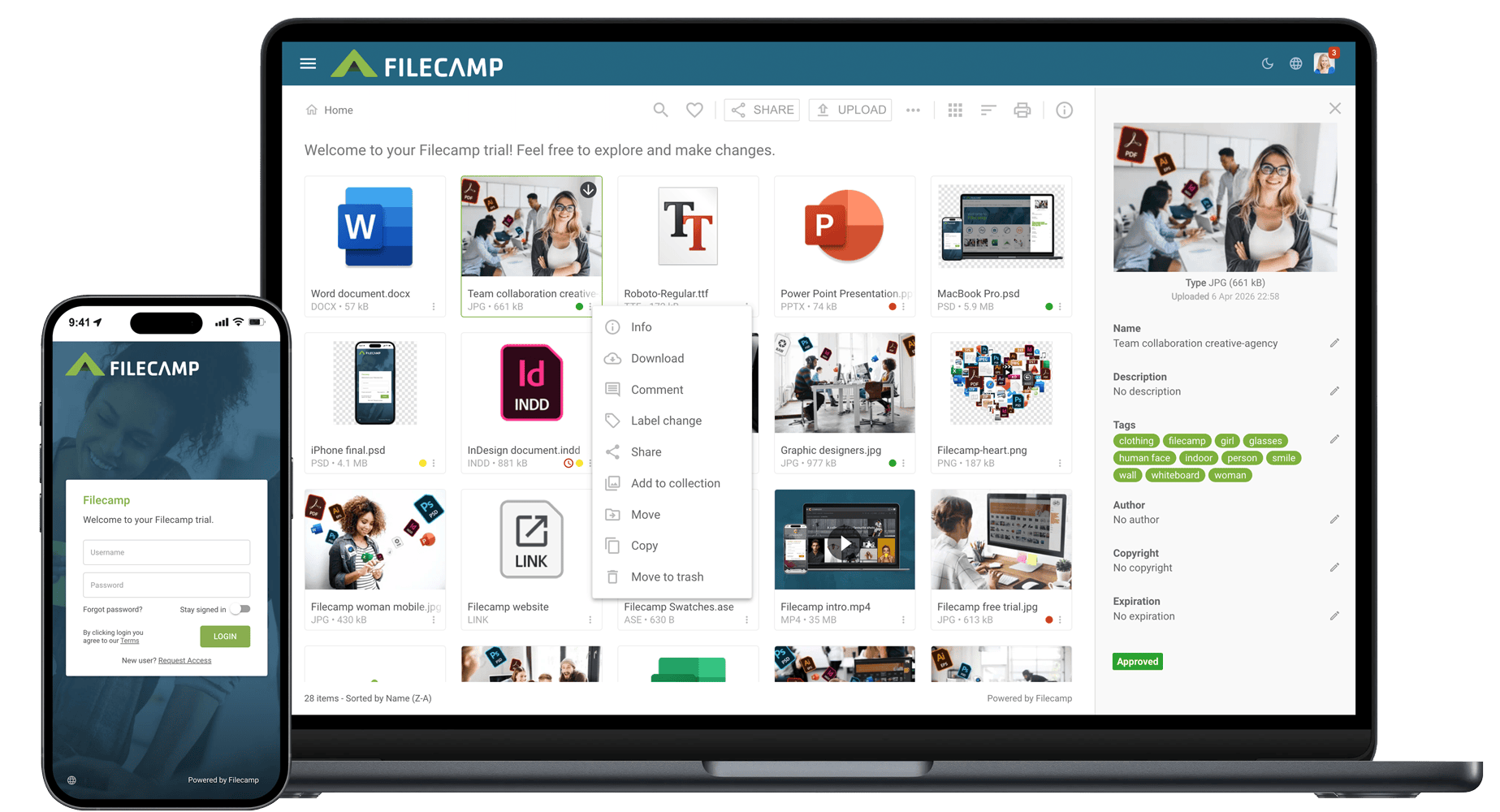 digital asset management software - Filecamp