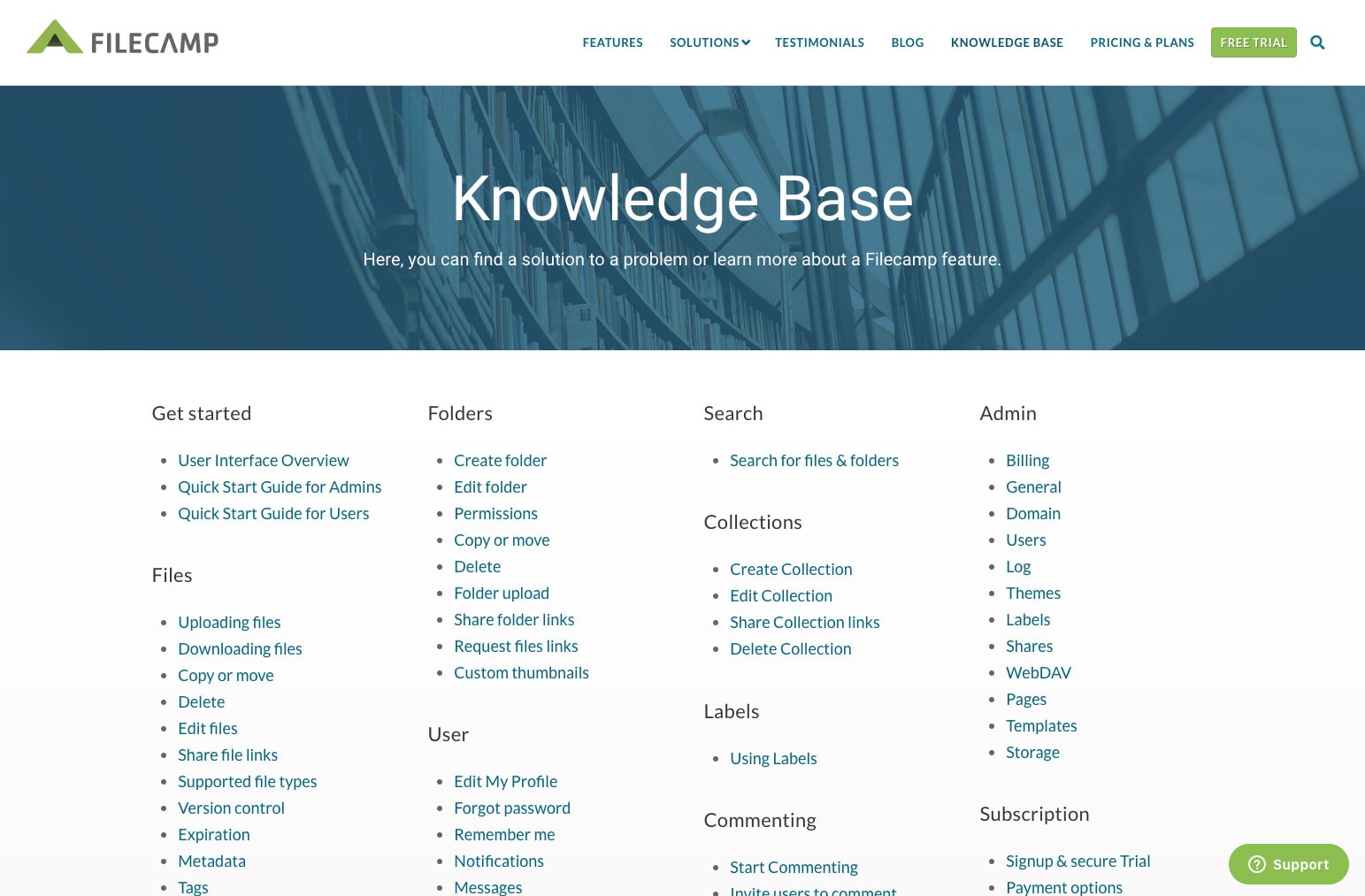 knowledge-base-customer-support-filecamp