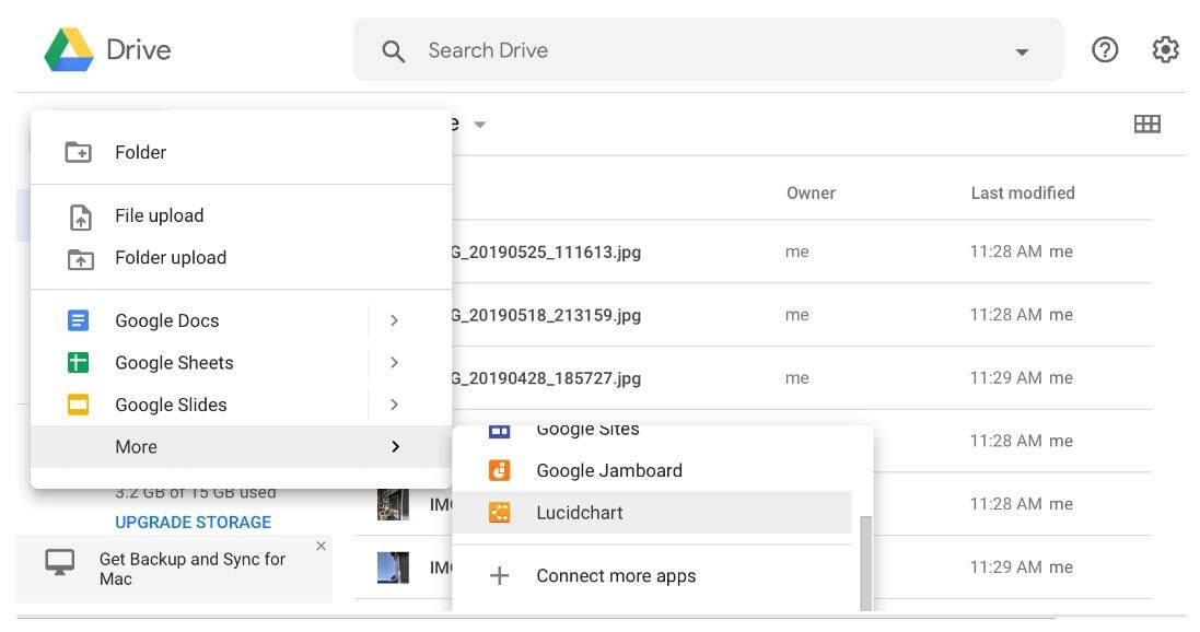 Image showing Google drive interface