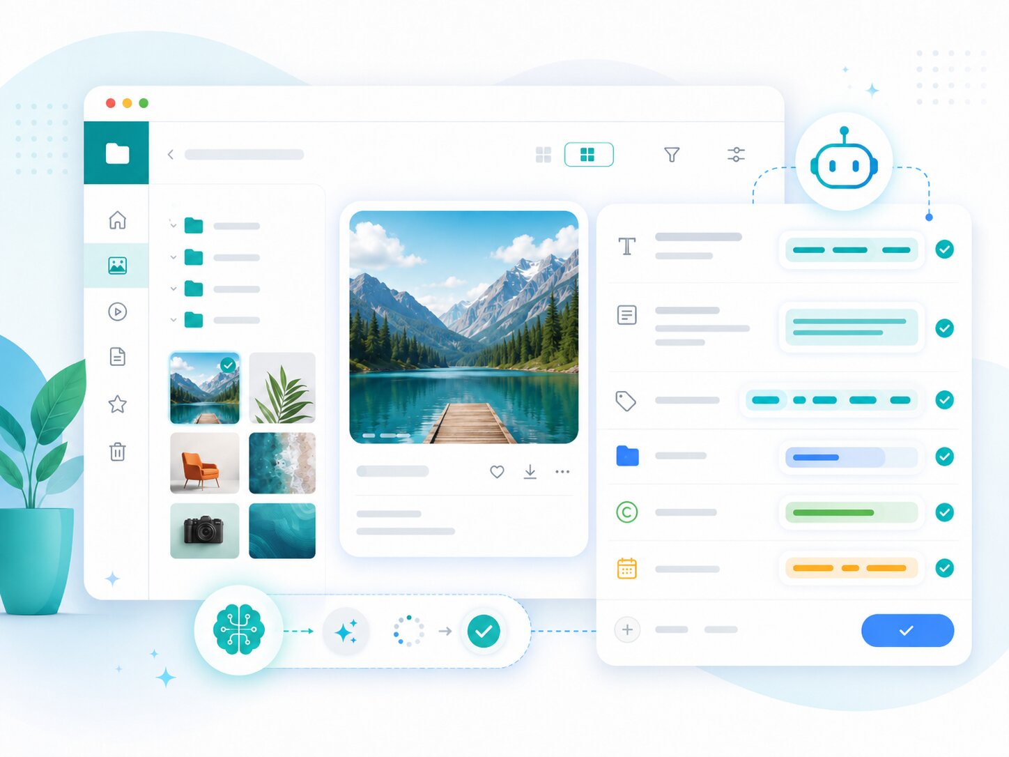 Digital file management interface showcasing cloud storage and organization tools.